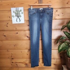 Paige Skyline Skinny Mid Rise Ankle Jeans in Easton Stone Wash Stretch USA Sz 30